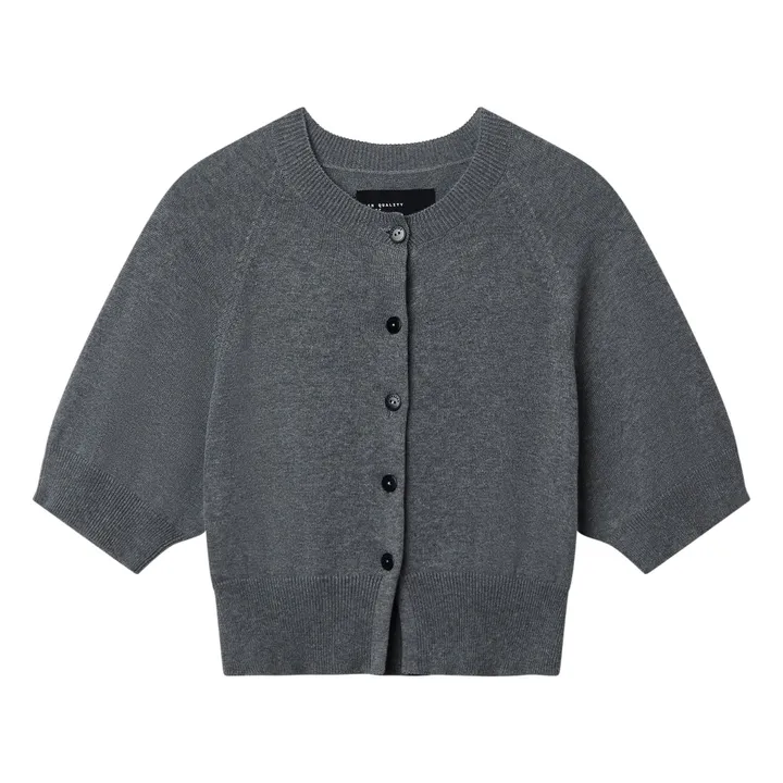Cardigan Coton et Cachemire | Gris- Image produit n°0