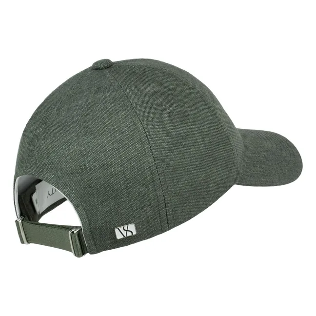 Legacy Structured Linen Cap | Olive green