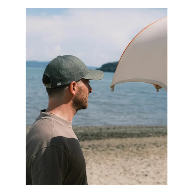 Legacy Structured Linen Cap | Olive green
