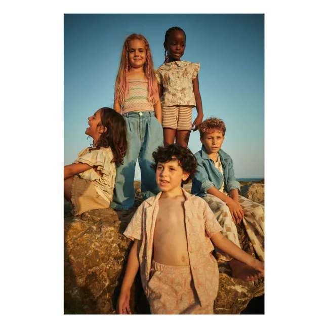 Top Rayé Coton Bio | Rosa