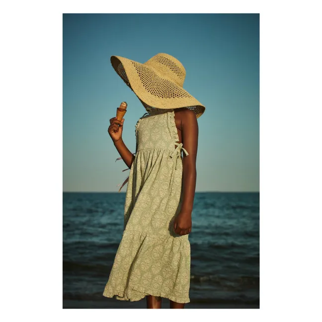 Robe Vintage Coton Bio | Vert amande