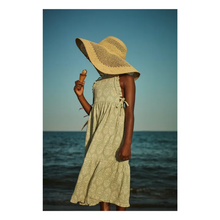 Robe Vintage Coton Bio | Vert amande- Image produit n°1