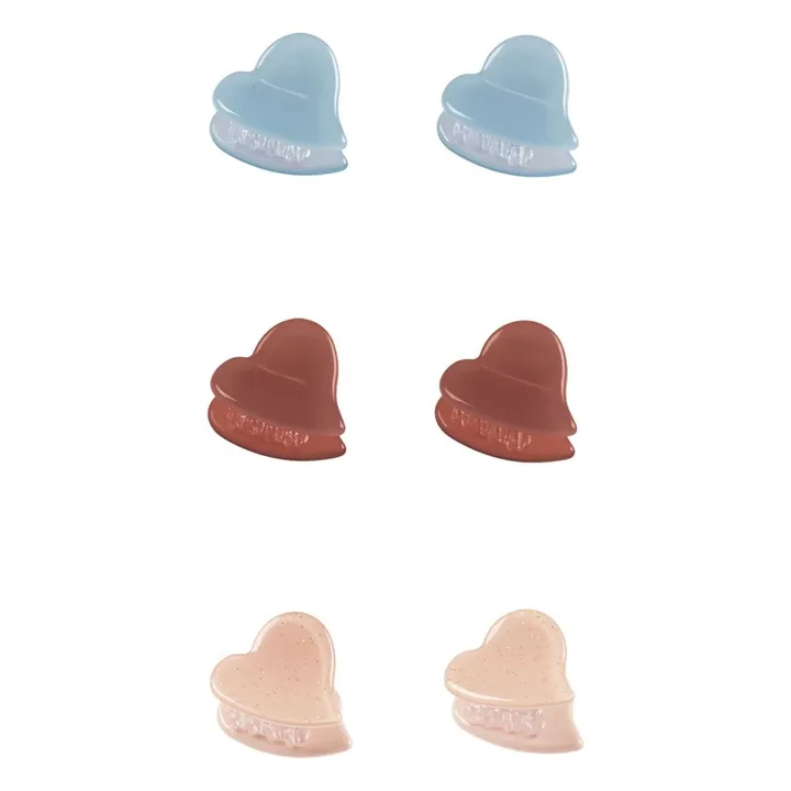 Lote de 6 clips Corazón | Azul- Imagen del producto n°0