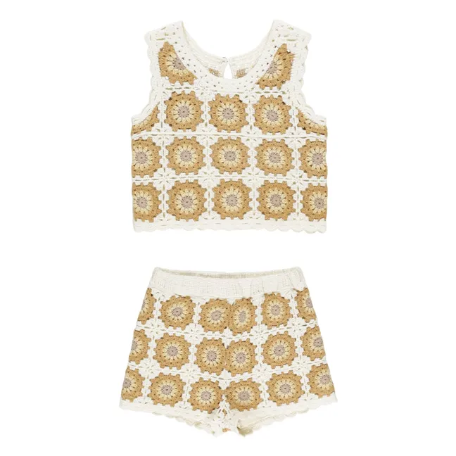 Set Top und Shorts Mesh | Seidenfarben