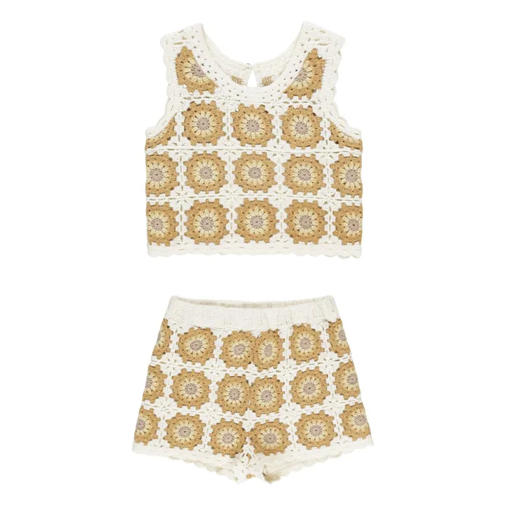 Ensemble Top et Short Maille | Ecru- Image produit n°0