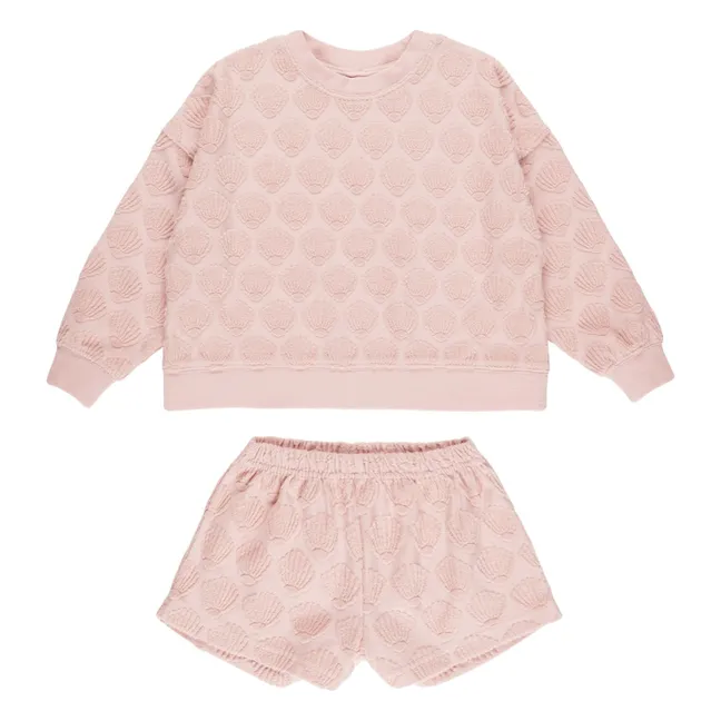 Ensemble Sweat et Short Eponge | Rose pâle