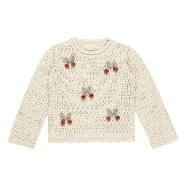 Pull Cerise | Ecru- Image produit n°0