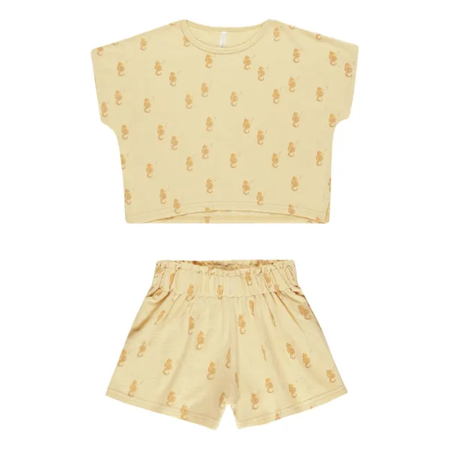 Raegan T-Shirt und Shorts Set | Gelb