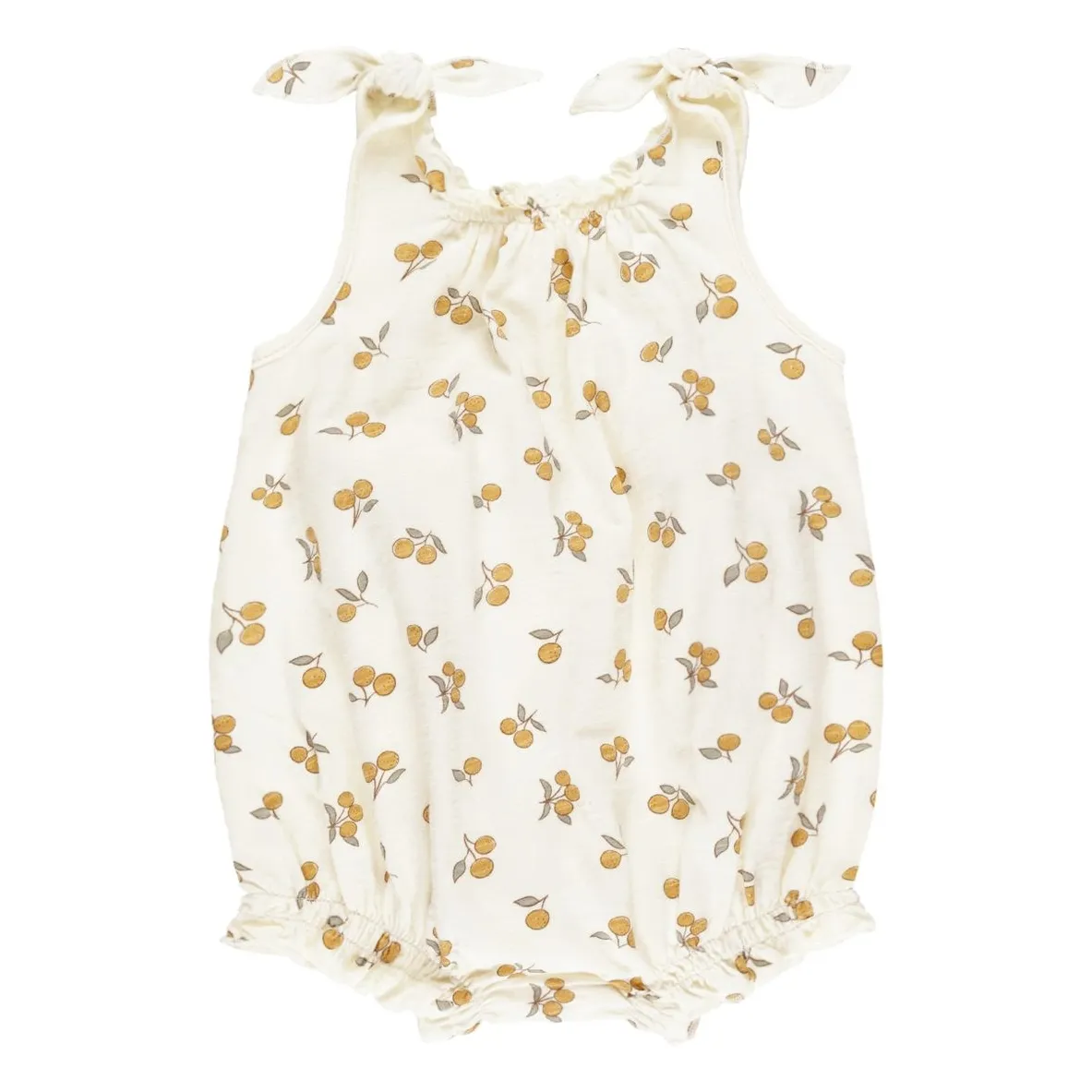 Rylee + Cru Ivory Orange Romper