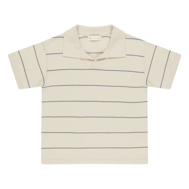 Poloshirt Frottee-Streifen | Seidenfarben