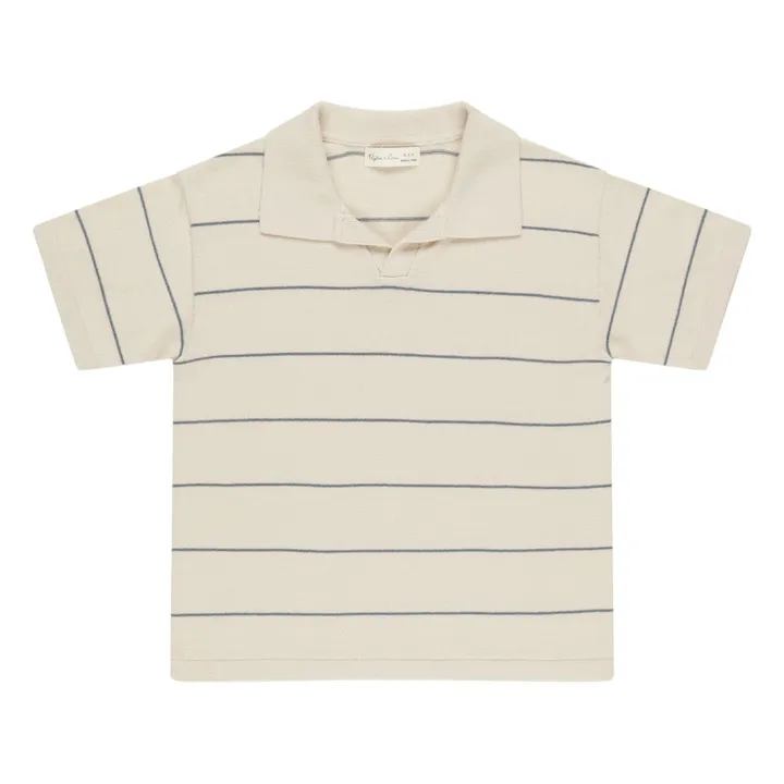 Polo Rayure Eponge | Ecru- Image produit n°0
