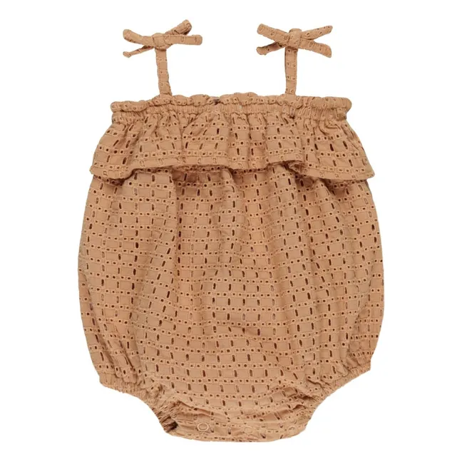 Openwork romper | Brick red