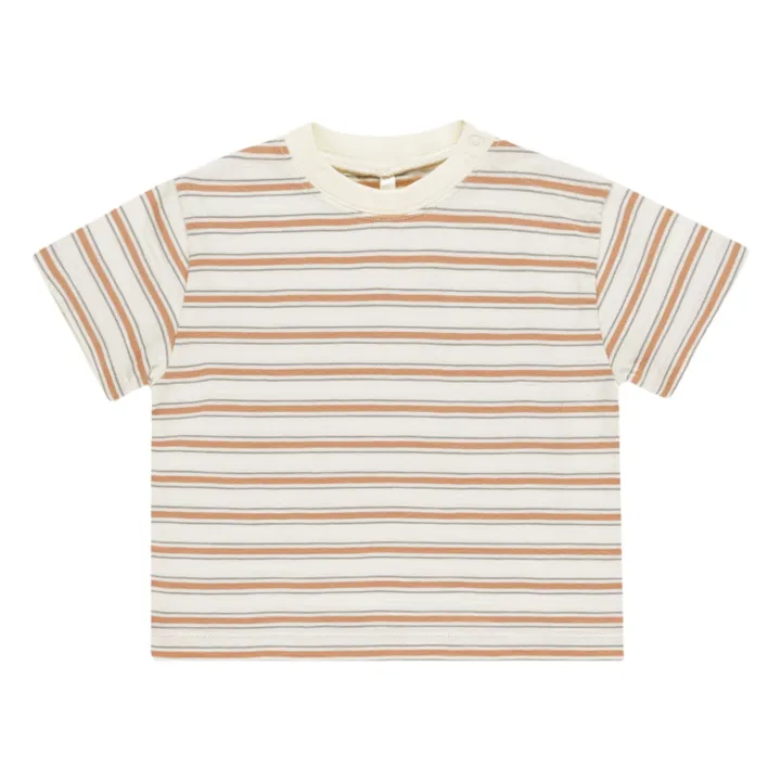 T-shirt Rayure Eponge | Ecru- Image produit n°0