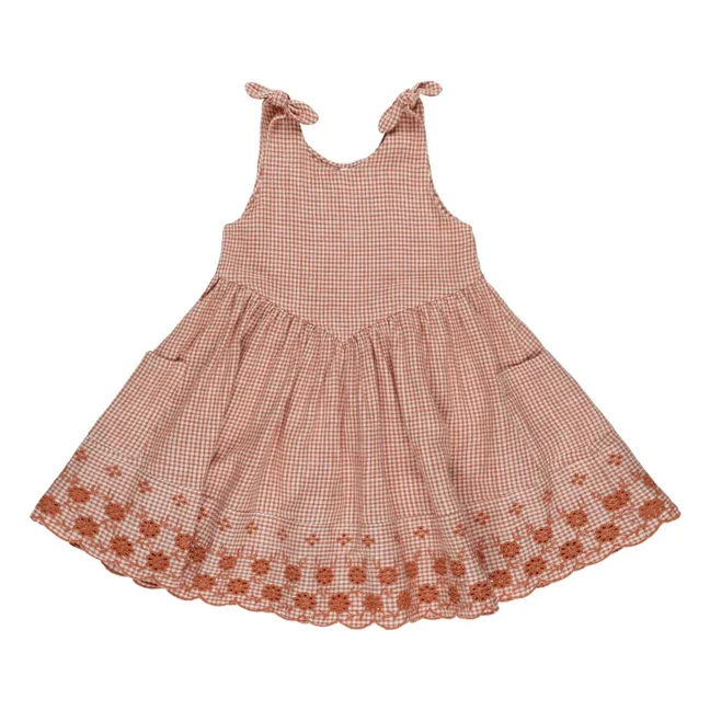 Robe Poppy Vichy | Brique