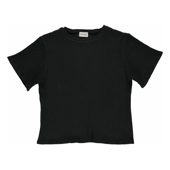 T-shirt Côtelé Orgeat - Collection Femme | Noir- Image produit n°0