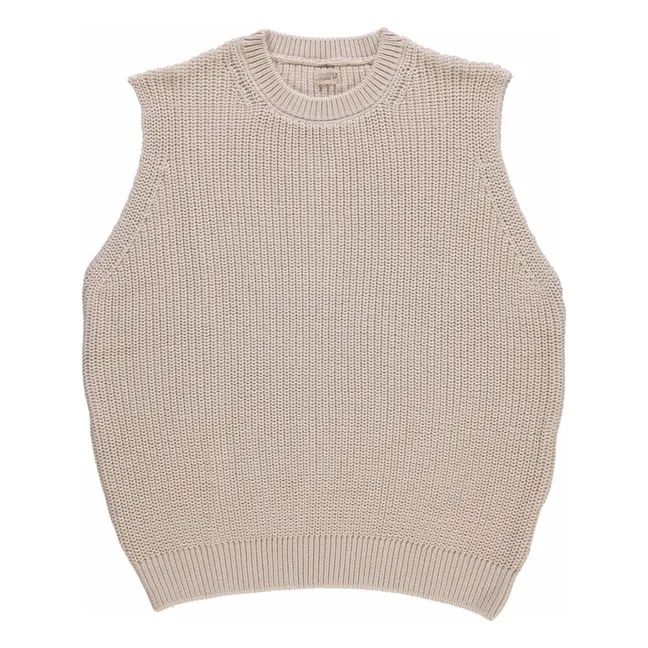 Jersey sin mangas de algodón orgánico Cranberry - Colección Mujer | Crema