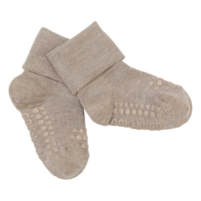 Combo Box 4 Non-slip Bamboo Socks | Beige