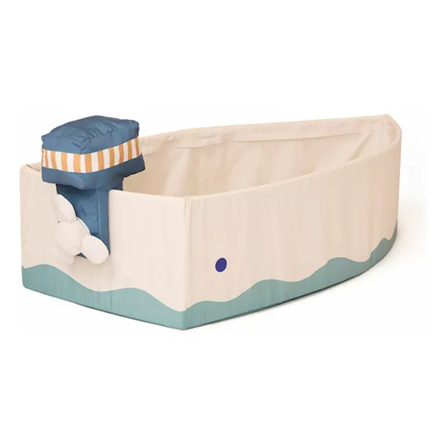 Bateau en toile avec kit de pêche  | Ecru