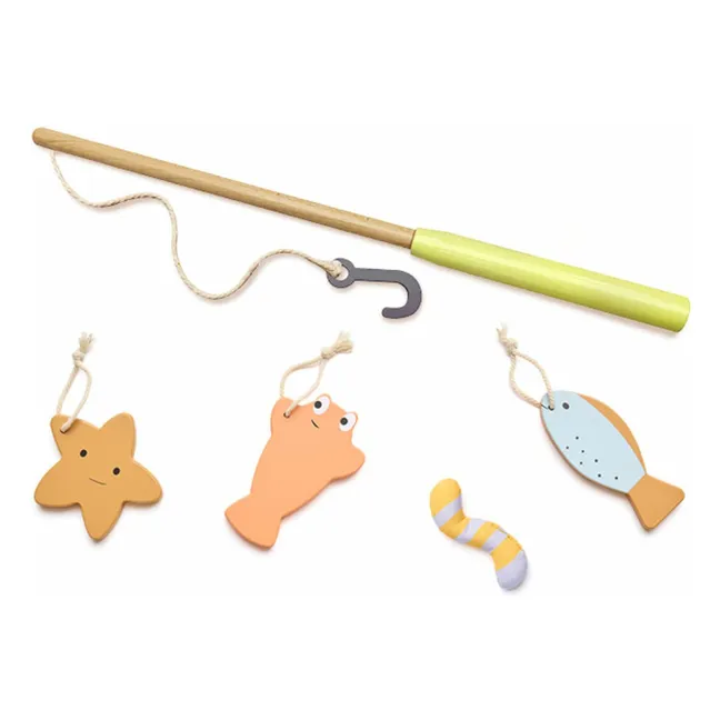 Canvas boat with fishing kit  | Ecru
