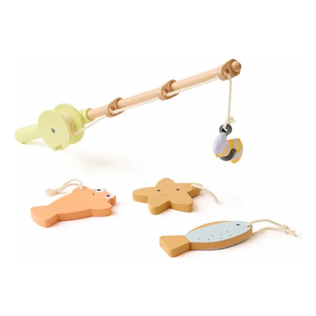 Bateau en toile avec kit de pêche  | Ecru