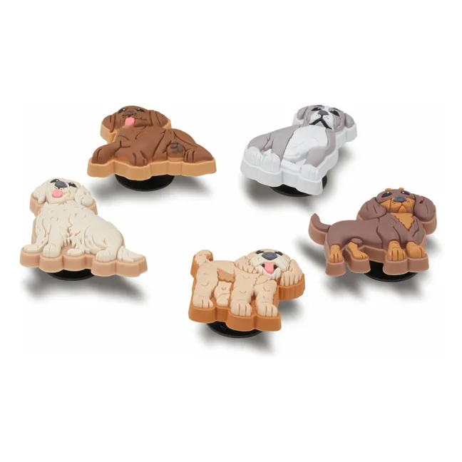Set de 5 Jibbitz Chiens | Marron