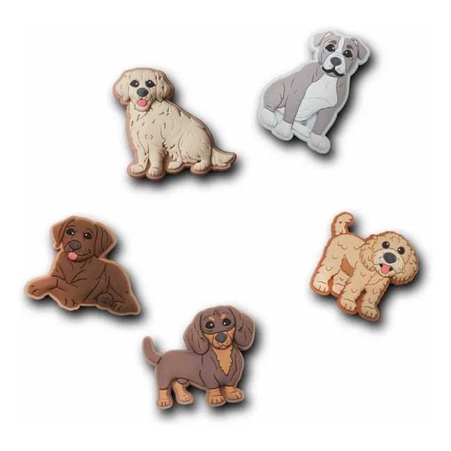 Set de 5 Jibbitz Chiens | Marron