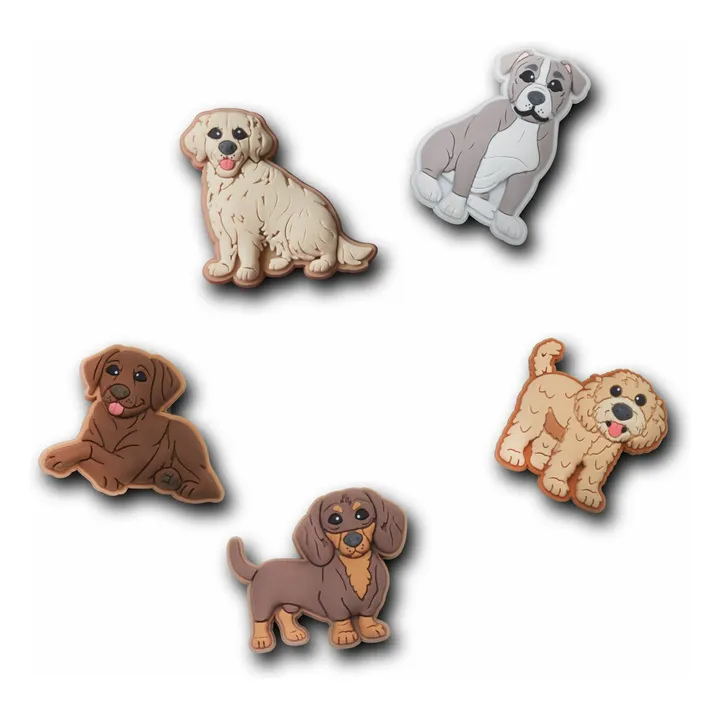Set de 5 Jibbitz Chiens | Marron- Image produit n°0