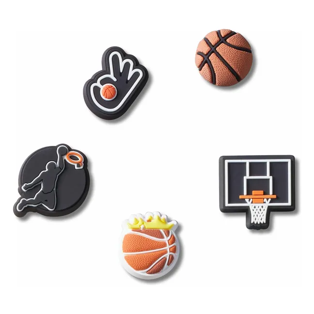 Jibbitz Basketball 5er-Set | Schwarz