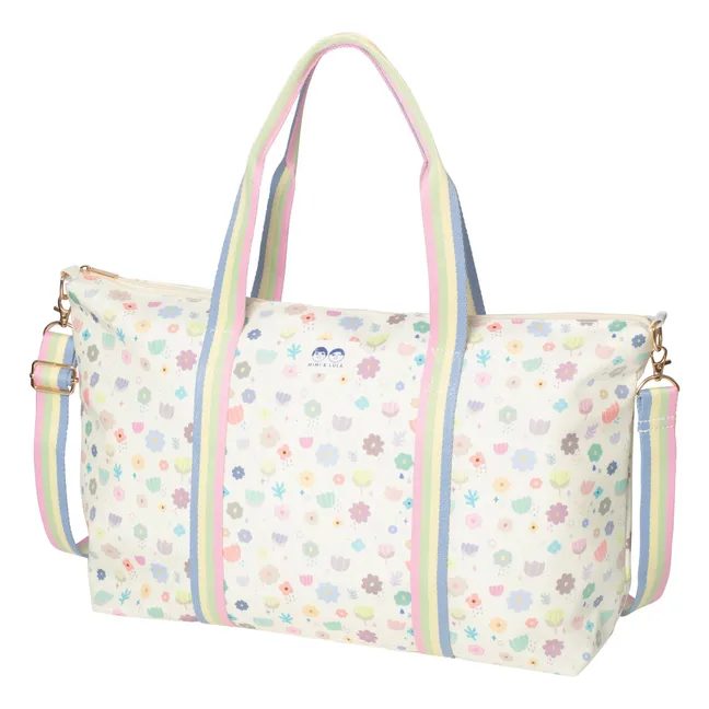 Sac Weekend Fleuri | Ecru