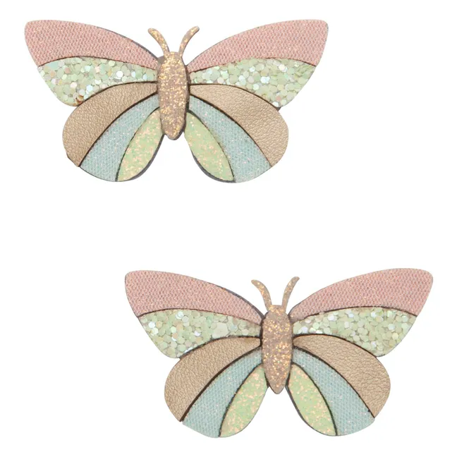Lot 2 Barrettes Papillon | Rose pâle