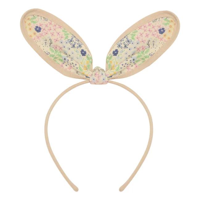 Cerchietto floreale con coniglio | Beige