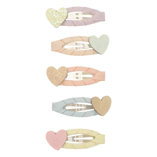 Confezione da 5 barrette cuore mini | Beige