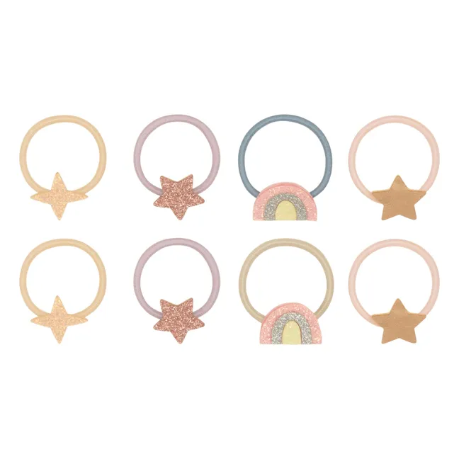 Confezione da 8 Mini Chouchous Arcobaleno | Dorato