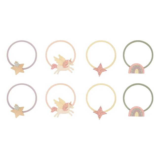 Set di 8 scrunchies unicorno | Dorato