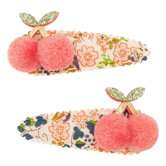 2er-Set Pompon-Spangen | Rosa