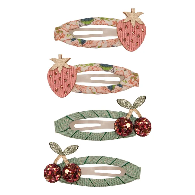 4er-Pack Haarspangen Kirsche | Rosa