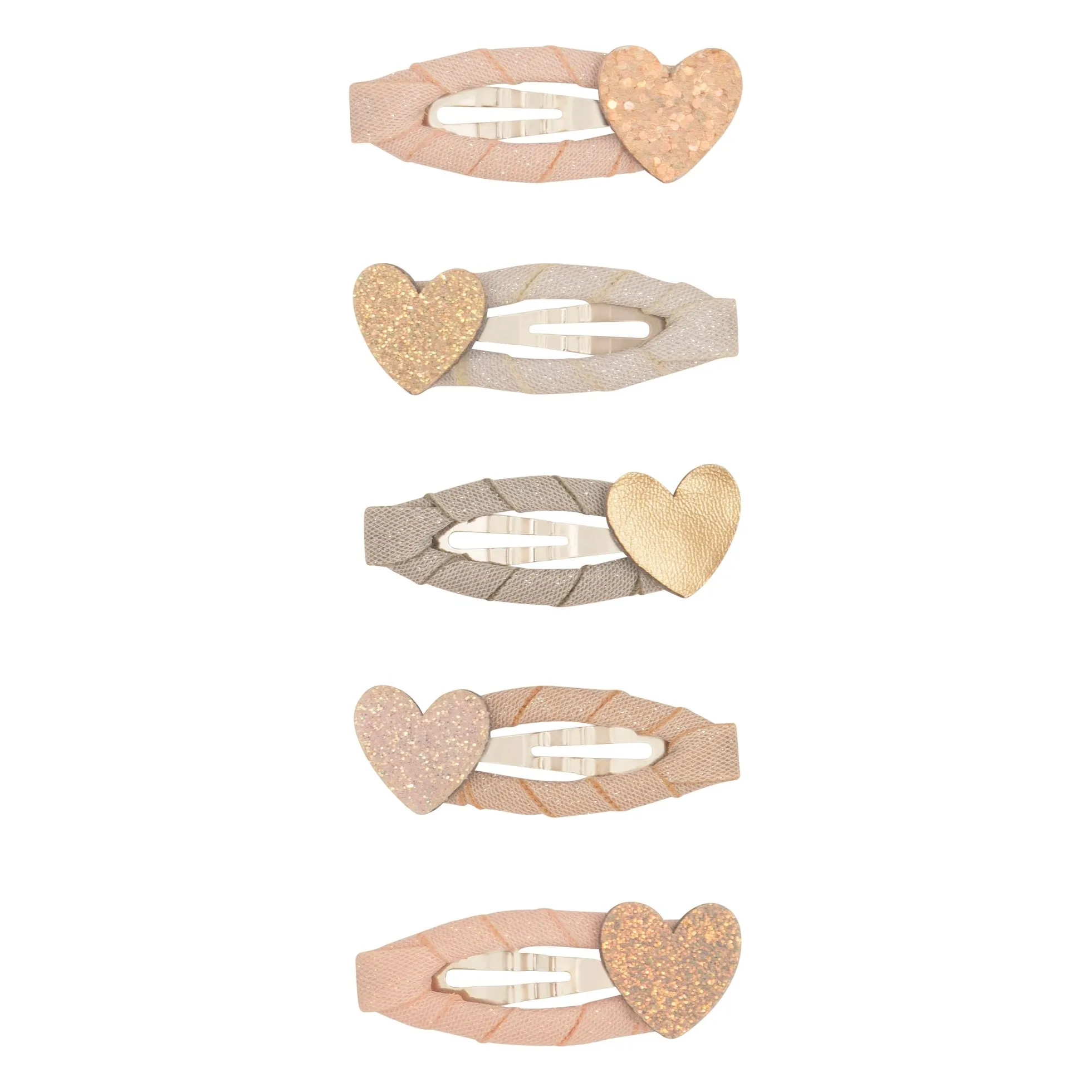 Mimi & Lula Pink Set Of 5 Mini Glitter Heart Hairclips