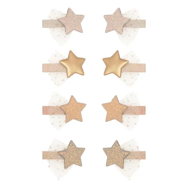 8er-Pack Mini-Spangen mit Glitzer | Gold
