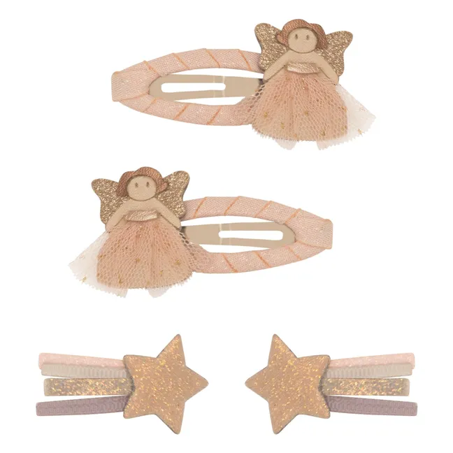 4er-Pack Haarspangen Fee | Rosa