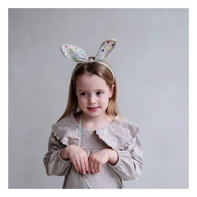 Diadema de conejo floral | Beige
