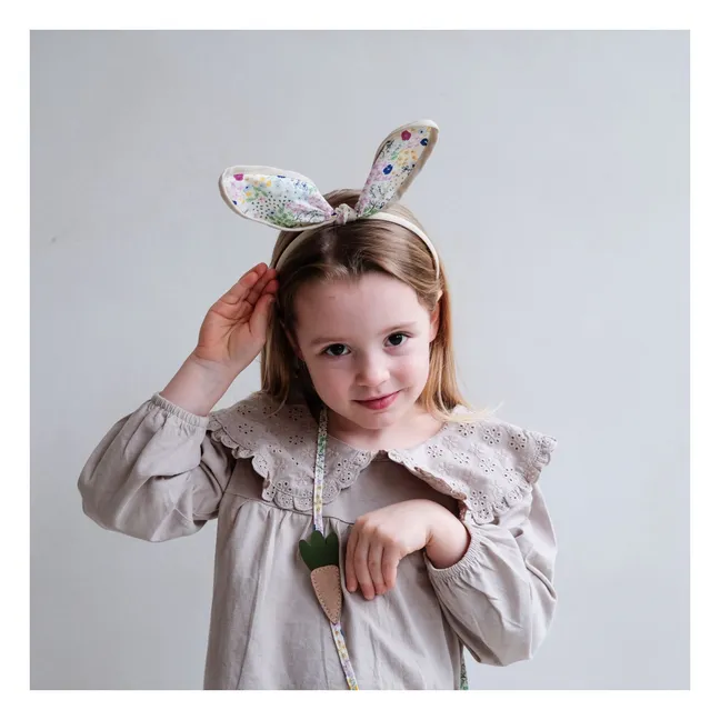 Diadema de conejo floral | Beige
