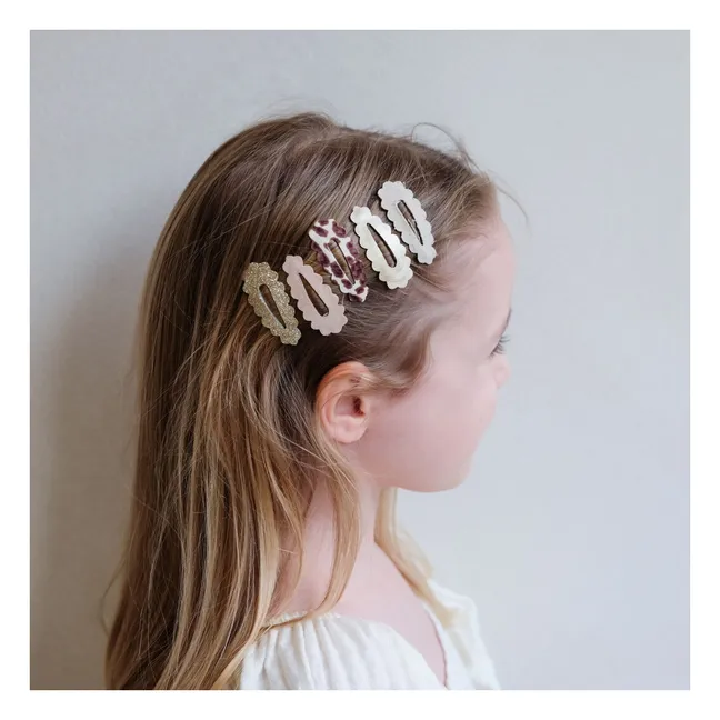 5er-Pack Mini-Spangen Leopard | Beige
