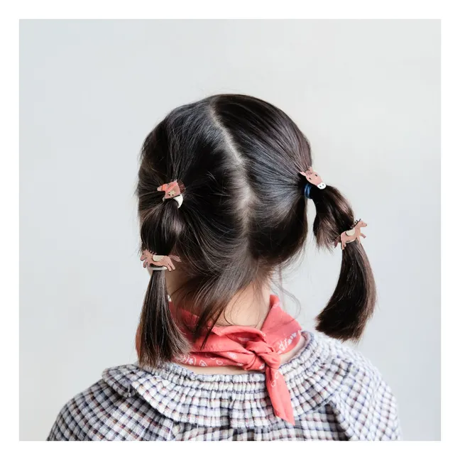Confezione da 6 Mini Pony Scrunchies | Marrone