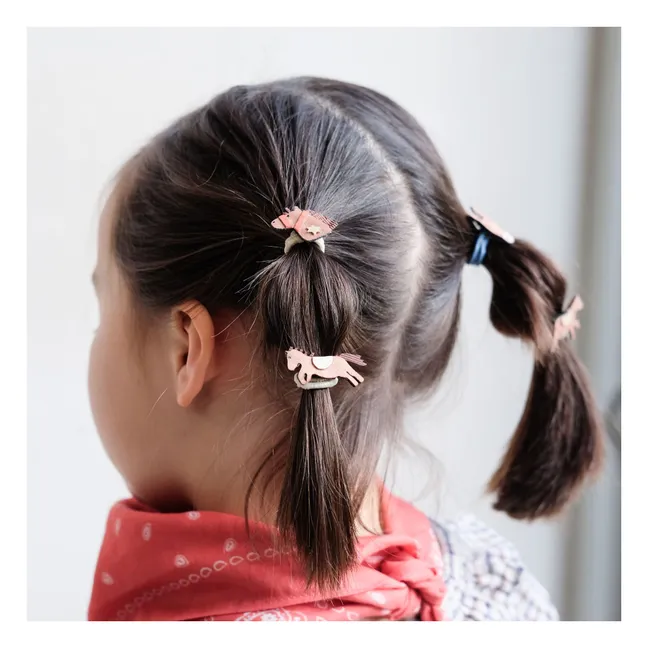 Confezione da 6 Mini Pony Scrunchies | Marrone