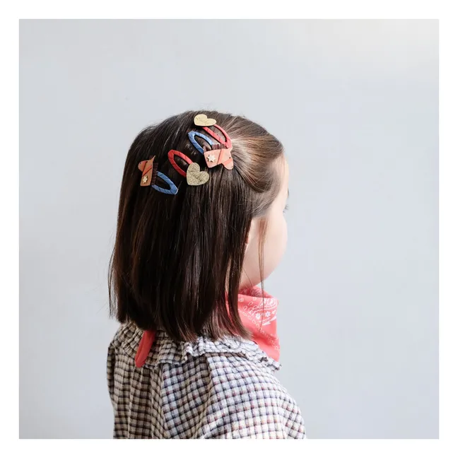 Lot 4 Barrettes Cheval | Marron