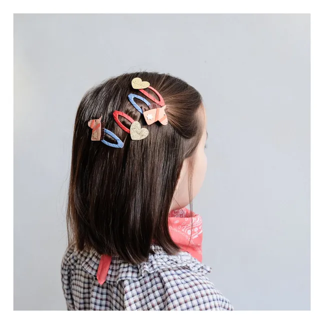 Lot 4 Barrettes Cheval | Marron