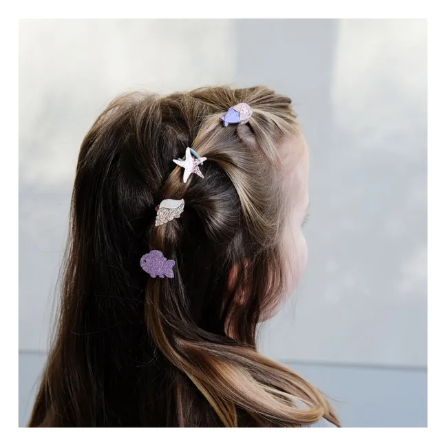 Set di 8 mini scrunchies da sirena | Rosa