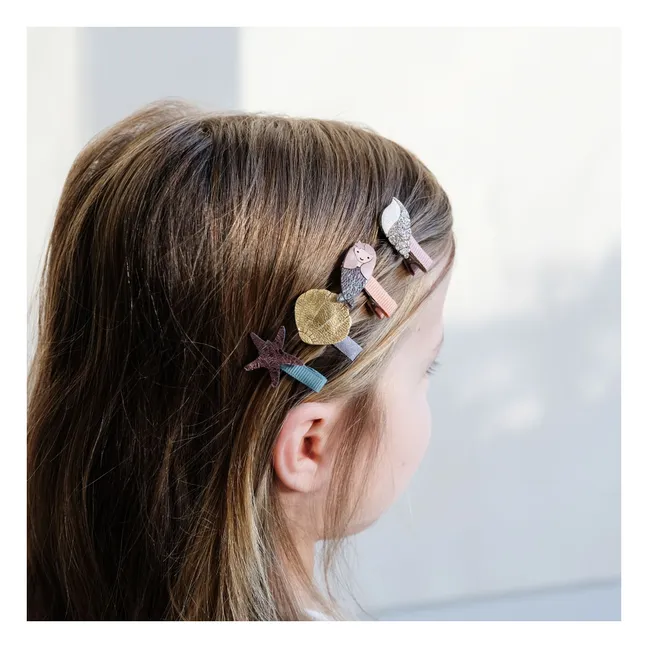 Confezione da 8 mini clip a forma di sirena | Rosa