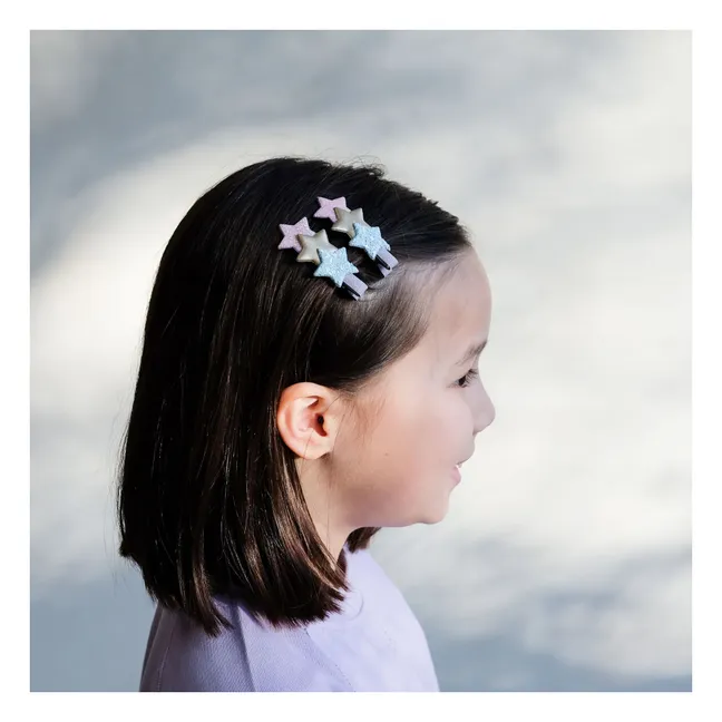 Set di 2 clip Glitter Star | Rosa