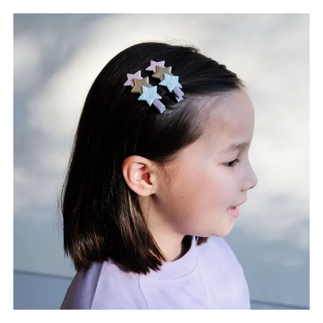 Set di 2 clip Glitter Star | Rosa